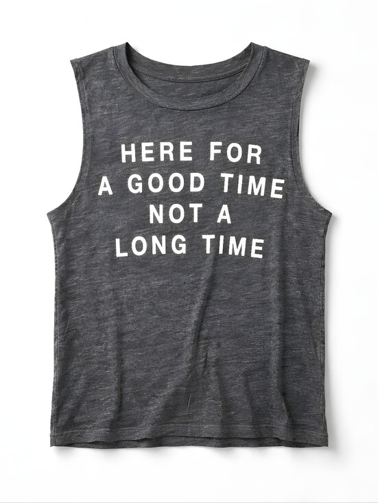 Fifth Sun Tops - Fifth Sun M Medium Here For A Good Time Not A Long Time graphic Cotton polyester
